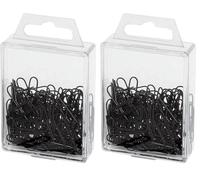 Wedo 901244200 Trombones (Métal, 27 mm, avec Revêtement Plastique), 100 Pièces Noir (Lot de 2)