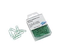 Wedo 901244200 Trombones (Métal, 27 mm, avec Revêtement Plastique), 100 Pièces Vert