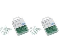 Wedo 901244200 Trombones (Métal, 27 mm, avec Revêtement Plastique), 100 Pièces Vert (Lot de 2)