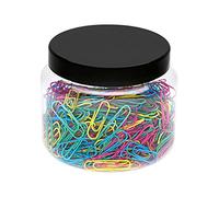 Wedo 90124450079 Trombones métal 27 mm, 500 Pièces avec housse en nylon pratique boîte, couleurs assorties