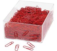 Wedo 901244602 Trombones en métal revêtu de plastique 27 mm Rouge Lot de 1000