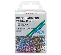 Wedo 901245299 'Zebra Stripe en Métal Coque en Plastique, 27 Mm Couleurs Assorties Lot de 100