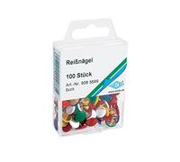 Wedo Punaises 9085699 – tête Ø 10 mm recouverte de plastique – 100 pièces couleurs assorties