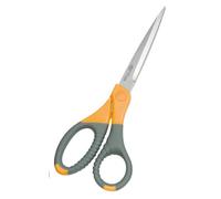 Wedo 9858 Revêtement en titane ciseaux universel en acier inoxydable avec grips en caoutchouc spécial doux Convient également pour les gauchers, 21,5 cm, gris/jaune