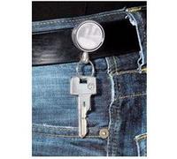 WEDO Clip de ceinture, fil retractable en plastique, argent G