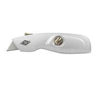 Wedo Cutter de sécurité 78808 Basic ALU – Lame trapèze, rétraction auto, +2 lames, argent