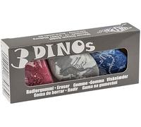 WEDO Gommes Dino Fossiles 3-pièces | Radiergums Forme Pierre avec Motifs Dinosaure | École & Bureau