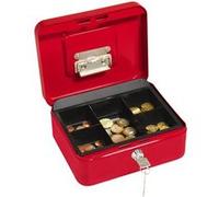 Wedo Caisse à monnaie Gr.2 - Acier, revêtement poudre - avec clip - 200 x 160 x 90 mm Rouge