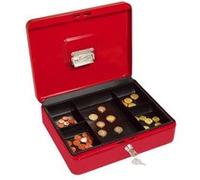 Wedo Caissette à monnaie 145402H – 5 compartiments avec clip 30 x 24 x 9 cm Rouge