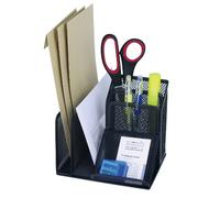 Multipot Office, 4 compartiments, noir, fil métallique