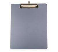 WEDO® Porte-bloc en métal A4 en aluminium anodisé avec pince solide, coins arrondis et œillet de suspension, couleur : gris métallisé