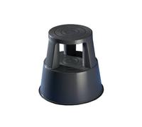 Tabouret marche pied en plastique gris RAL 701 - WEDO - recyclable - 3 roulettes pivotantes sur ressorts