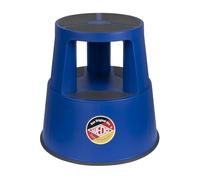 WEDO Super Step Tabouret à roulettes en Plastique incassable - Pied d'éléphant - Certifié TÜV GS - Fabriqué en Allemagne - Antidérapant - Hauteur : Environ 43 cm - Charge maximale : 150 kg - Bleu