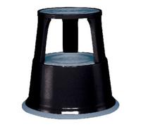 WEDO Tabouret roulant en acier laqué noir H. avec/sans charge 430/440 mm D. dessus 295 mm D. dessous 435 mm Quantité:1