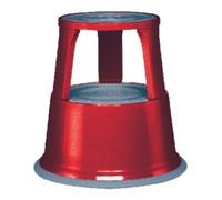 Tabouret marchepied, en métal, RAL 3000, rouge