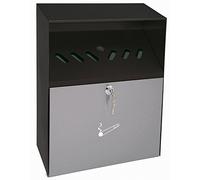 Wedo Cendrier mural Toit de protection contre les intempéries Acier inoxydable Noir/Gris 28x14x37,3