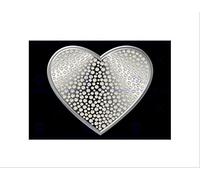 Wee Blue Coo Art Mural Diamond Heart Silver Bling Art