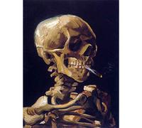 Wee Blue Coo Bumblebeaver Vincent Van Gogh Skull with A Burning Cigarette Old Art Painting Print 12x16 inch 30x40cm Crâne Cigare Peindre
