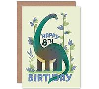 Wee Blue Coo Dinosaur Boys 8th Birthday Card Apatosaurus Dinosaure