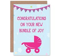 Wee Blue Coo Nouveau Pack Bébé Joy Pink Landau Art Carte de Vœux Cadeau