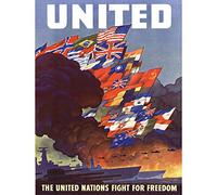 Wee Blue Coo Prints Propaganda WWII War Allies United Nations Fight Freedom Fine Art Print Poster 30x40cm La Propagande 2eme Guerre Mondiale Guerre Uni Bats toi Impression d'art Affiche