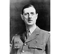 Wee Blue Coo Vintage President War Général Gaulle French Portrait Wall Art Print Mur Décor 30 x 41 cm