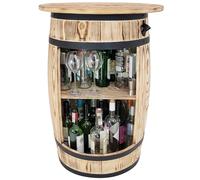 WEECO Bar Tonneau en Bois - Meuble Bar avec Plateau et Ouvre-Bouteille - Étagère pour 30-40 Bouteilles - Style Rustique et Vintage - 80x50 cm