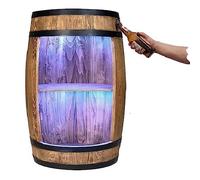 weeco Tonneau en Bois avec éclairage LED RGB avec décapsuleur - Armoire à Boissons, Meuble Bar Range Bouteilles - Casier à Bouteilles - Bar à la Maison - Armoire à liqueurs - Coffret à spiritueux