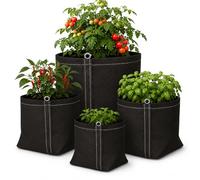 Weedness Pot en Tissu 4 L Noir - Sac de Culture géotextile pour Plantes