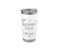 Weekends Coffee My Dog Lover Coffee Lover Coffee Lover Paw Gobelet isotherme en acier inoxydable double paroi