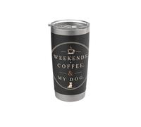 Weekends Coffee My Dog Lover Coffee Lover Gobelet isotherme en acier inoxydable double paroi