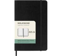 Weekly Planner 2025-2026, Agenda Hebdomadaire 18 Mois Avec Espace Pour Notes, Couverture Souple Et Fermeture Élastique, Format Pocket 9 X 14 Cm, Couleur Noire