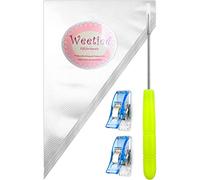 Weetiee Lot de 100 poches à douille jetables sans embouts, pour glaçage royal/décoration de cookies - avec 2 pinces et 1 aiguille à tracer, 30,5 cm