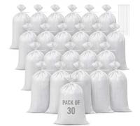 Weewooday 30 Sacs de Sable Anti-Inondation 46 x 70 cm et Cravates, Blanc | Pour Stockage de Déchets de Jardin, Sacs à Déchets Inclus, Tissé Résistant, Protection Anti-Inondation