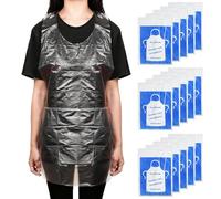 WEFHEF 100 Pcs Tablier Jetable Imperméable, Tablier Plastique Cuisine Transparent, Tabliers Plastique Peinture Anti-Tache, Tabliers de Protection Jetable, pour Coiffure Restauration Travail Adulte