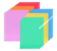 WEFHEF 24 Pcs Porte Documents A4 en Plastique, Chemises Plastiques A4 Transparentes,Pochettes Documents en PP, Porte Documents A4 à Ouverture en L, Multicolores pour Bureau, École, Maison