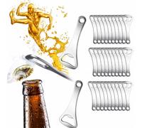WEFHEF 30 Pcs Mini Ouvre Bouteille Bière, Décapsuleur Cuisine Portable, Décapsuleur Métal avec Trou de Suspension, Ouvre Bière Cuisine Flat 9 x 3.5 cm, pour Réunions Restaurants Bars Pique-Niques
