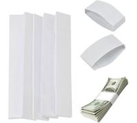WEFHEF 300 Pcs Bandes Autocollantes pour Billets en Papier, Bande de Billet Auto-Adhésive, Bandes de Liasses de Billets, Bande Papier pour Organisateur de Billet, pour Services Bancaires Commerce
