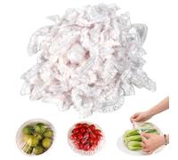 WEFHEF 300 Pcs Film Alimentaire avec Élastique, Charlotte Alimentaire Réutilisable, Couvre Plat Élastique Étirable, Housse de Protection Alimentaire Transparent, pour Bol Conservation Frais Cuisine