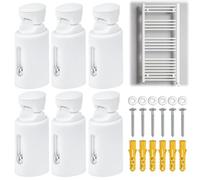 WEFHEF 6 Pcs Fixation Seche Serviette Télescopique 7.5-9.5cm, Support Radiateur Mural Blanc, Fixation Seche Serviette Électrique à Visser, Support Radiateur Électrique Mural, pour Salle de Bain Maison