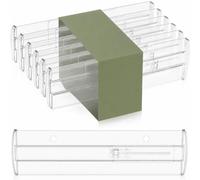WEFHEF 8 Pcs Séparateurs de Tiroirs Réglables, Organisateur de Tiroir Extensible 26,8 à 43,1 cm, Séparateur Tiroir Transparent, Séparateurs de Tiroirs en Plastique, pour Salle de Bain Table Commode