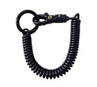 Wegiwuca Porte-clés en spirale extensible avec bobine à ressort rétractable et élastique anti-perte - Porte-clés antivol, Noir , taille unique