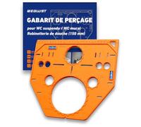 WEGLUST Modèle de signe pour WC mural avec niveau à bulle - pour éléments Geberit, GROHE, TECE pré-mur - Marquage précis sur les carreaux - Motif de perçage 18/23 cm - Pour professionnels et