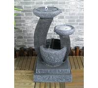 Wehmann Fontaine Solaire Fontaine Solaire Cascade Jardin Fontaine Cascade Ensemble Complet pour Jardin et Terrasse Jour et Nuit ! avec Externe Installation Solaire ! ✔ Neuf