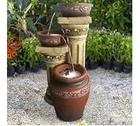 Wehmann Fontaine Solaire Toscane Jardin Fontaine Kaskade Lot Complet pour Jardin Et Terrasse Jour Et Nuit ! Neuf Avec Gratuit...