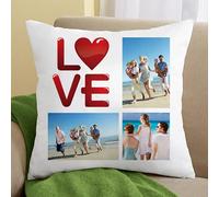 WEI YOU Personnaliser Coussin Housse Oreiller Housse De Coussin Personnalisé Taie d'oreiller avec Photo Et Texte Décor à La Maison De Canapé 4 Collage De Photos (One Sided,60X60cm)