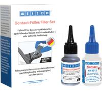 WEICON 12891001 - SET de colle cyanoacrylate, contact va 8312 + apprêt, 20 g, noir