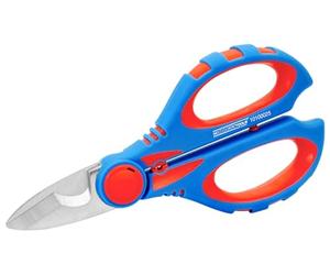 WEICON TOOLS Ciseaux d'électricien XL, Ciseaux pour électriciens pour couper, dénuder et sertir, avec étui de protection
