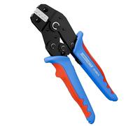 WEICON TOOLS Pince à sertir MULTI, pince à sertir avec magasin interchangeable, jeu de pinces pour embouts, mécanisme à cliquet automatique, bleu/rouge
