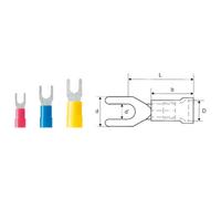 Weidmüller 9200320000 Cosse à fourche 0.50 mm² 1.50 mm² Ø du trou=5.3 mm partiellement isolé rouge 100 pc(s)